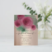 Carte Code QR floral budgétaire Rose Gold Marsala Vert (Debout devant)