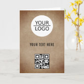Carte Code QR Logo Personnalisé Texte Promotion Rustique (Fleur jaune)