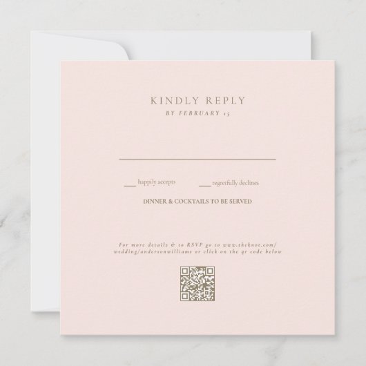 Carte Code QR Mariage vierge RSVP (Devant)