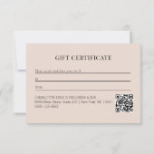 Carte Code QR minimal beige botanique pour les entrepris (Dos)
