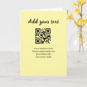Carte code QR personnalisé simple ajoutez votre nom text (Fleur jaune)