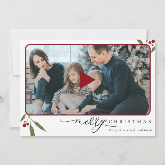 Carte Code QR Photo Joyeux Noël Vidéo de vacances (Devant)