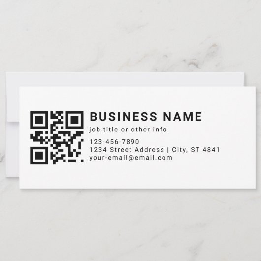 Carte Code QR promotionnel d'entreprise (Devant)