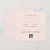 Carte Code QR RSVP Mariage Blush (Devant / Derrière)