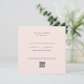 Carte Code QR RSVP Mariage Blush (Debout devant)