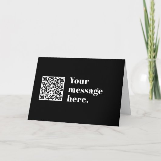 Carte Code QR téléchargé et texte rétro modifiable (Devant)