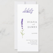 Carte Code RSVP QR de mariage de lavande élégant (Dos)