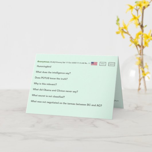 Carte Code secret Anniversaire 🕵️ ♂️ Drôle Conspiration (Fleur jaune)