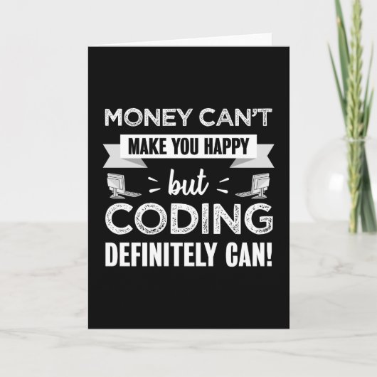 Carte Coder vous rend heureux codeur cadeau (Devant)