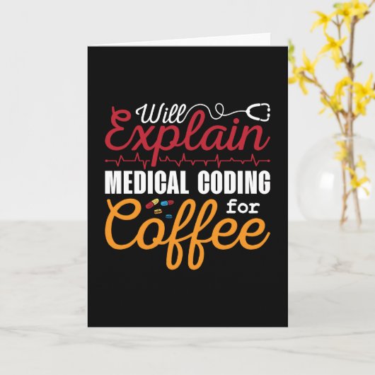 Carte Codeur Médicale Codage Médicale Café Codage ICD (Fleur jaune)