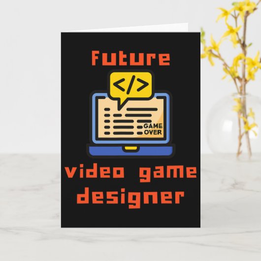 Carte Codeur programmeur du concepteur de jeu vidéo futu (Fleur jaune)