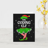 Carte Coding Elf Christmas Family Girls Women Elf Squad (Fleur jaune)