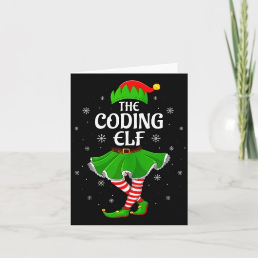 Carte Coding Elf Noël Famille Filles Femmes Elf Squad (Devant)