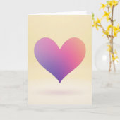 Carte cœur à dégradé simple (Fleur jaune)