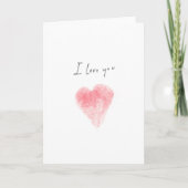 Carte cœur à l'aquarelle 'Je t'aime' (Devant)