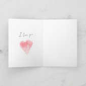 Carte cœur à l'aquarelle 'Je t'aime' (Intérieur)