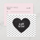 Carte cœur à pois (Devant / Derrière)