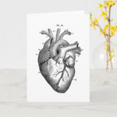 Carte Coeur anatomique noir (Fleur jaune)