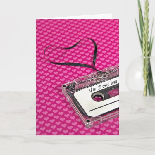 Carte Coeur Anniversaire Cassette (Devant)