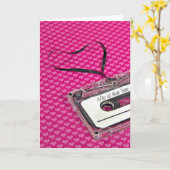 Carte Coeur Anniversaire Cassette (Fleur jaune)