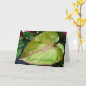 Carte Coeur Anthurium Vert Plus profonde Sympathie (Fleur jaune)