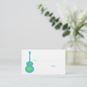 Carte Coeur Aqua/Guitare Verte (Debout devant)