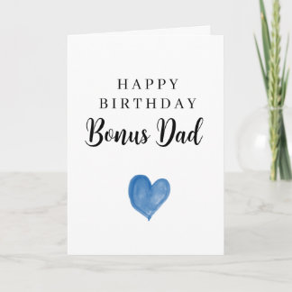 Carte Cœur aquarelle rose Joyeux anniversaire Beau-père
