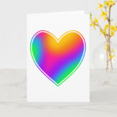 Carte Cœur Arc-en-Ciel Clair Vide (Fleur jaune)