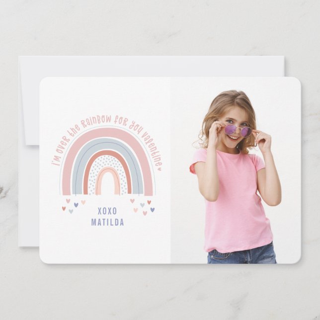 Carte Coeur arc-en-ciel mignon salle de classe photo val (Devant)