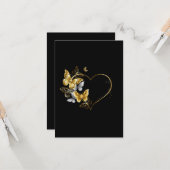 Carte Coeur aux papillons d'or (Devant/Arrière en situation)