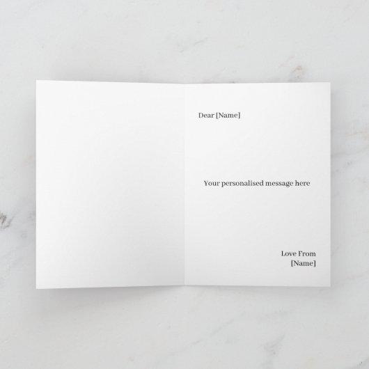 Carte Coeur avec arc rose photo annivesaire (Intérieur)