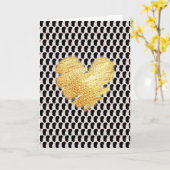 Carte cœur avec des paillettes fondues de glace ir (Fleur jaune)