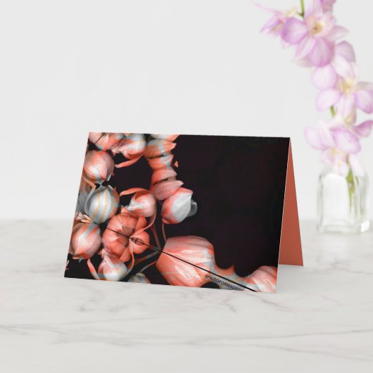 Carte "Coeur blanc en noir du soleil" & Silence (Orchidée)