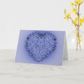 Carte Coeur bleu (Fleur jaune)