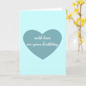 Carte Coeur bleu chic (Fleur jaune)