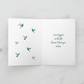 Carte Coeur Colibri Saint Valentin pour femme (Intérieur)