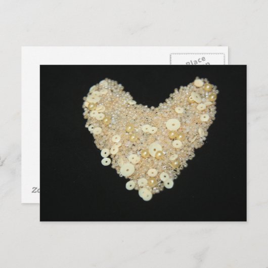 Carte Coeur Crème (Devant / Derrière)