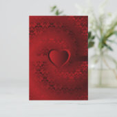 Carte Coeur damassé rouge (Debout devant)