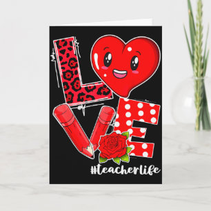 Carte Cœur d'amour Crayon Enseignant Vie Saint-Valentin
