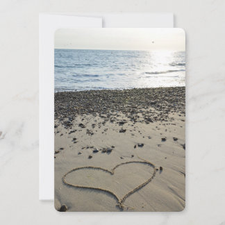 Carte Coeur d'amour dans le sable