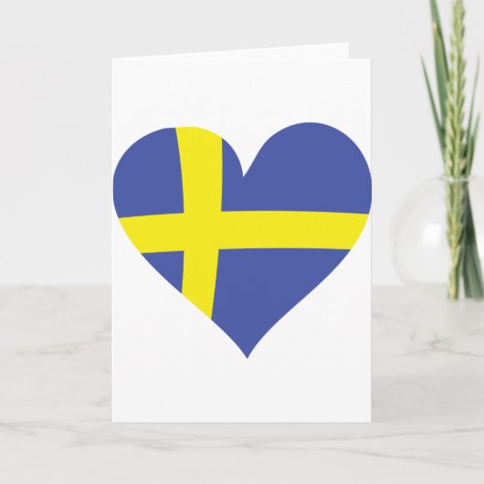 Carte coeur d'amour de la suède - drapeau de la suède (Devant)
