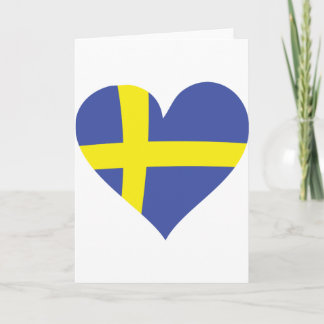Carte coeur d'amour de la suède - drapeau de la suède