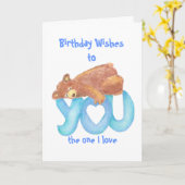 Carte Coeur d'amour de l'ours de nounours I vous (Fleur jaune)