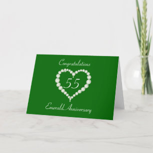 Carte Cœur d'amour Diamant Émeraude Anniversaire