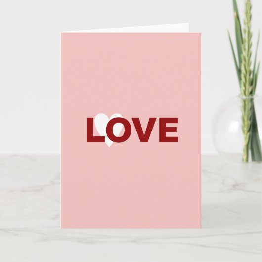 Carte cœur d'amour rose (Devant)