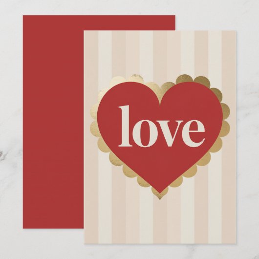 Carte Cœur d'amour Saint-Valentin (Devant / Derrière)