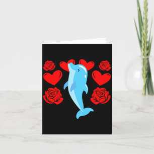 Carte Cœur d'amour Saint-Valentin Roses Dauphin Garçons