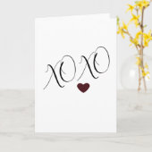 Carte Coeur d'amour XOXO (Fleur jaune)