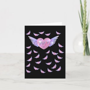 Carte Cœur d'ange avec des ailes
