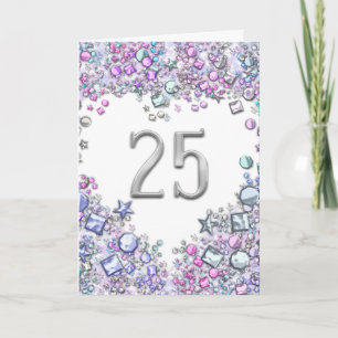 Carte Cœur d'anniversaire de mariage romantique 25 ans
